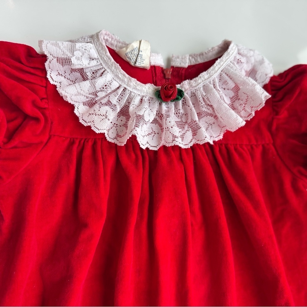 Vintage Good Lad Red Velvet Baby Dress – 24M - Picture 2 of 8